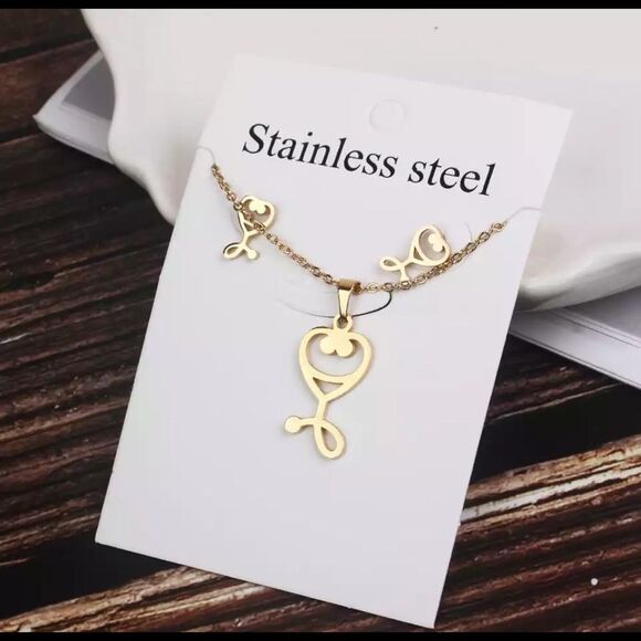(i3) Stethoscope Necklace Set - Picture 2 of 5